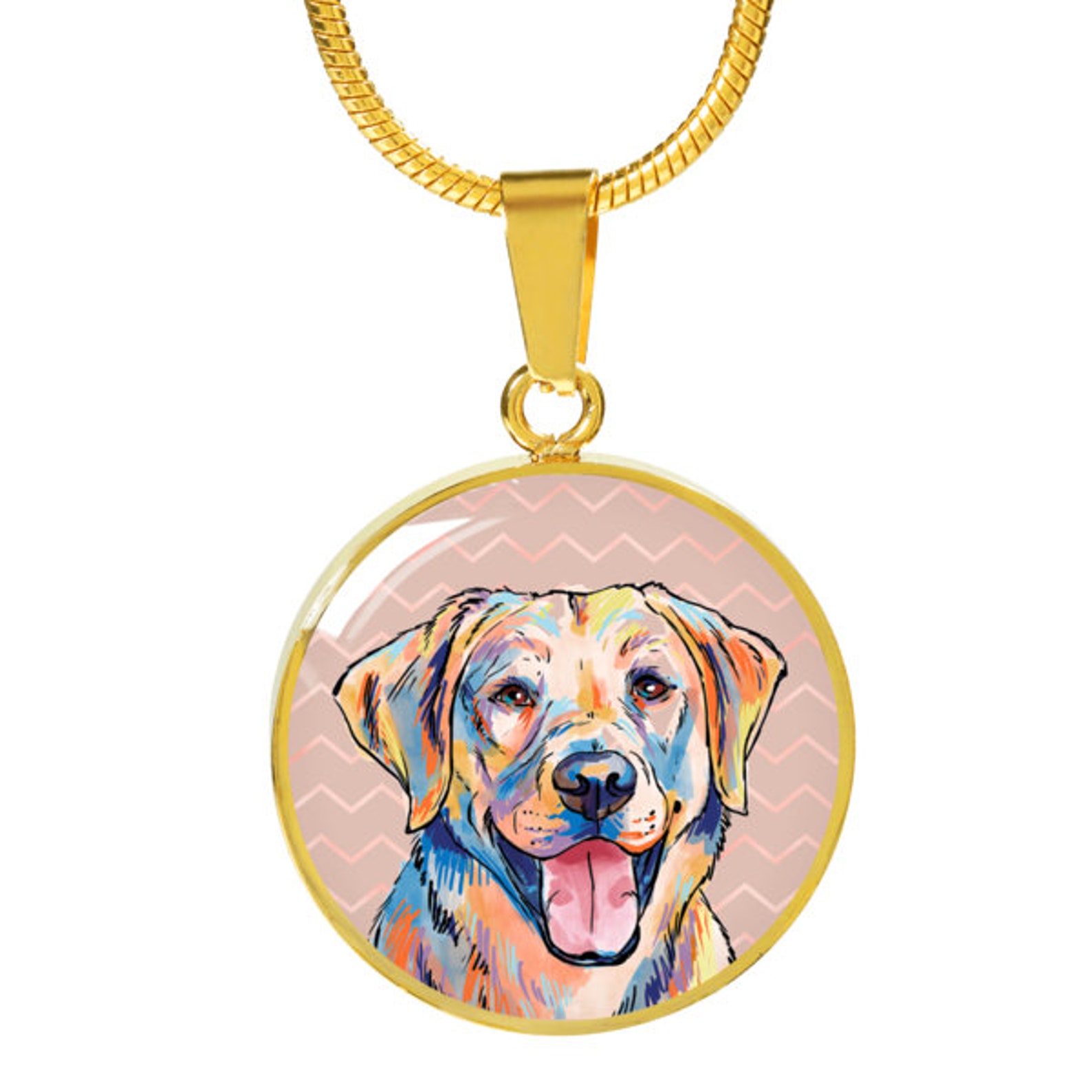 Necklace Yellow Labrador Stainless Steel or 18k Gold Finish Etsy