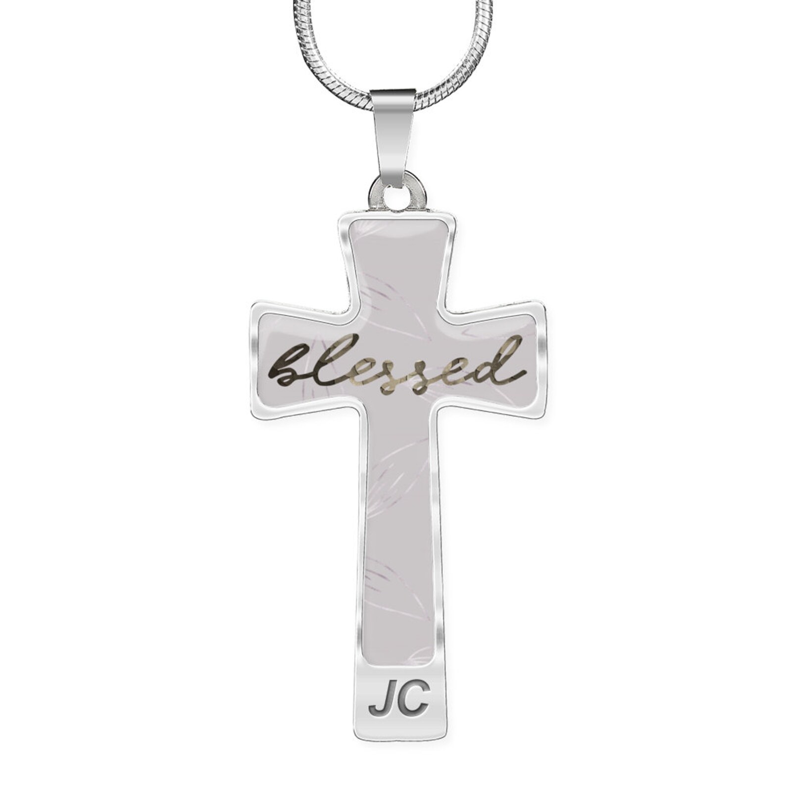 Blessed Cross Necklace Personalized With Engraving of Name and Etsy