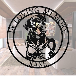 Personalized Rottweiler Memorial Sign: Custom Metal Dog Name Plaque
