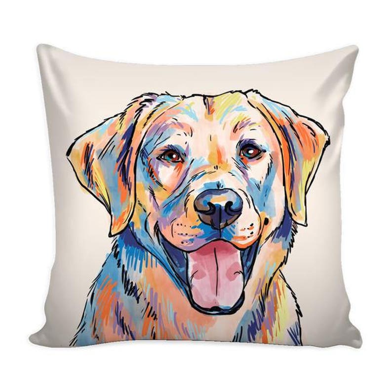 Yellow Labrador Retriever Pillow Cover Cushion for Decorative Etsy
