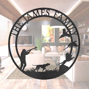Custom Pheasant Hunting Metal Sign: Personalized Family Name Home Decor