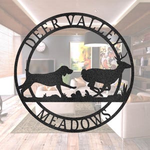 Custom Deer Hound Metal Sign for Indoor and Outdoor Wall Sign, Home Decor, Personalized Family Name, Deer Hunting, Deer Hunting, GSP Hunting