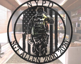 Personalized Police Officer Metal Sign, Graduation Gift