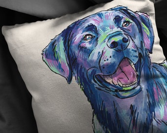 Black Lab Pillow Cover Only, One Sided Print, No Insert Included, No Home is Complete Without a Lab, Lab Mom, Labrador Gifts,  Gift