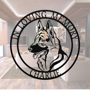 In Loving Memory, German Shepherd Name Sign, Pet Spot Sign, Personalized Dog Sign, Custom Dog Name Sign, Metal Sign, Dog Memorial Gift,