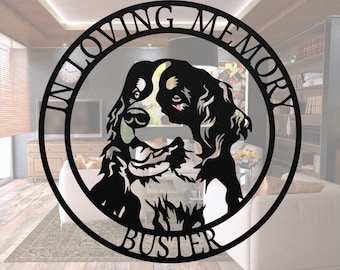 In Loving Memory Bernese Mountain Dog Name Sign, Pet Spot Sign, Personalized Dog Sign, Custom Dog Name Sign, Metal Sign,  Gate Sign for,