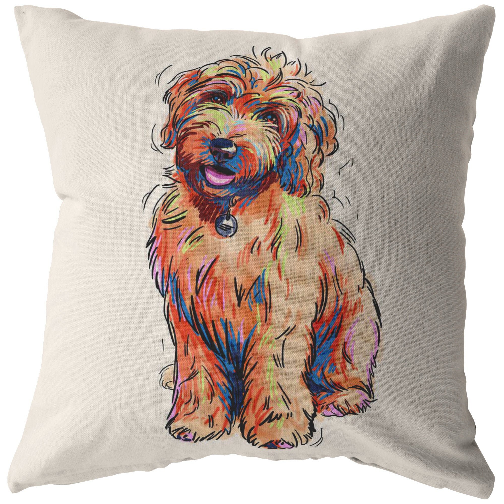 Goldendoodle Pillow Cover Only One Sided Print No Insert Etsy