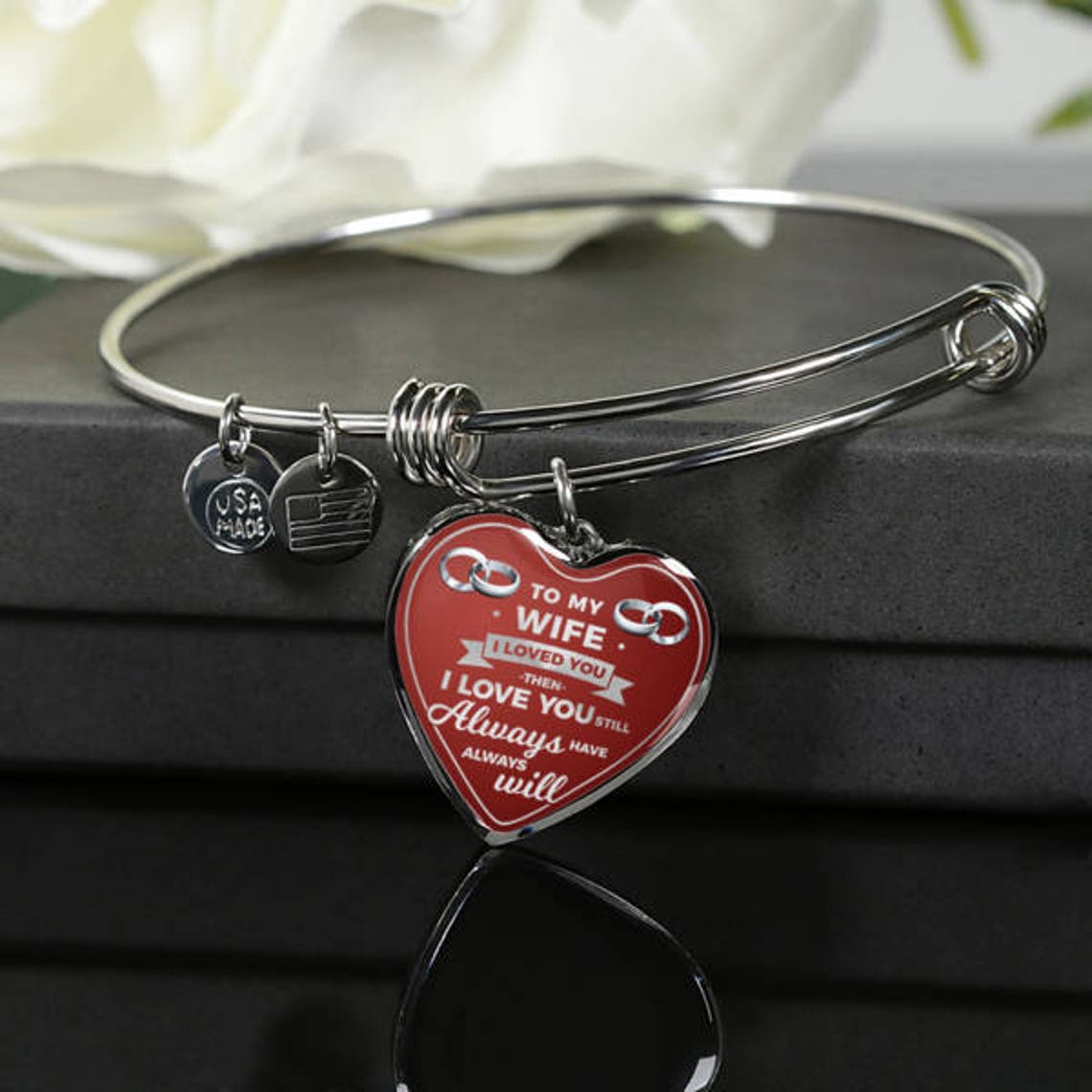 Husband to Wife Bracelet Charm Jewelry Gift to My Wife I Loved Etsy