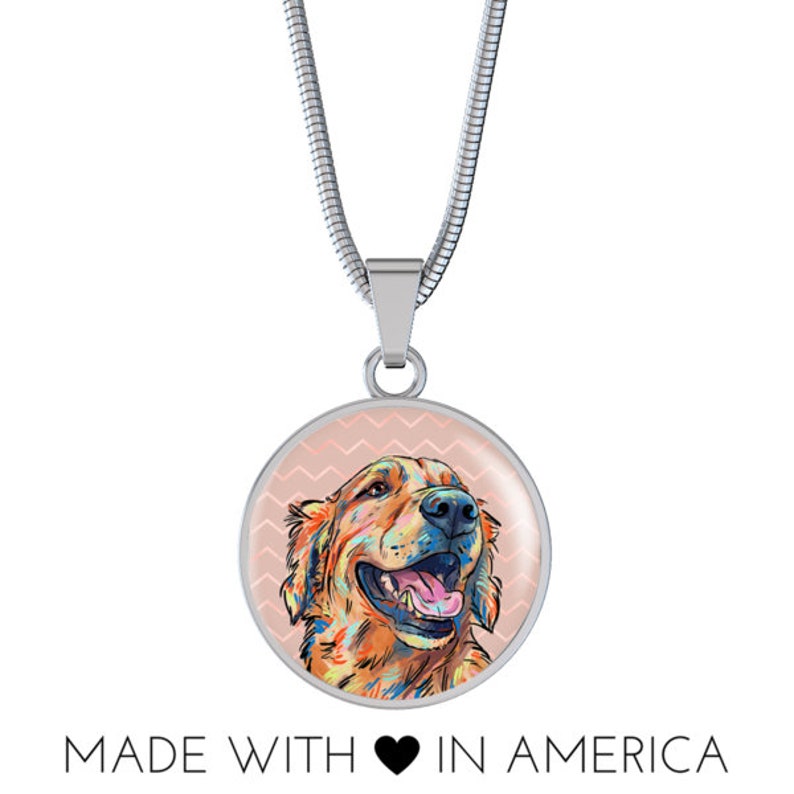 Necklace Golden Retriever Stainless Steel or 18k Gold Finish Etsy