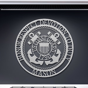 United States Coast Guard Sign, US Coast Guard Metal Sign with Last Name, U.S. Coast Guard, USCG cpo sign,  US Coast Plaque,  Yeoman,
