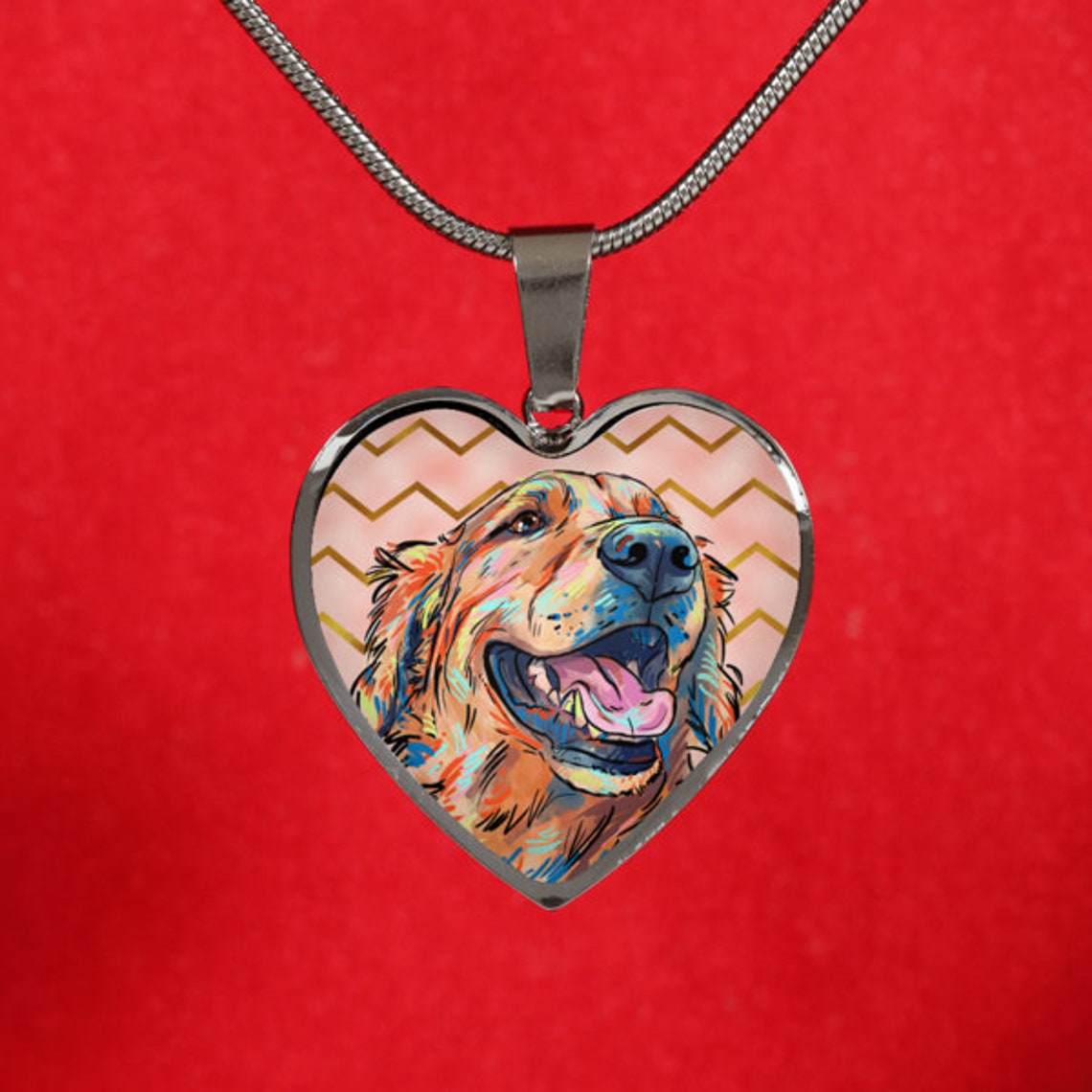 Necklace Golden Retriever Stainless Steel or 18k Gold Finish Etsy