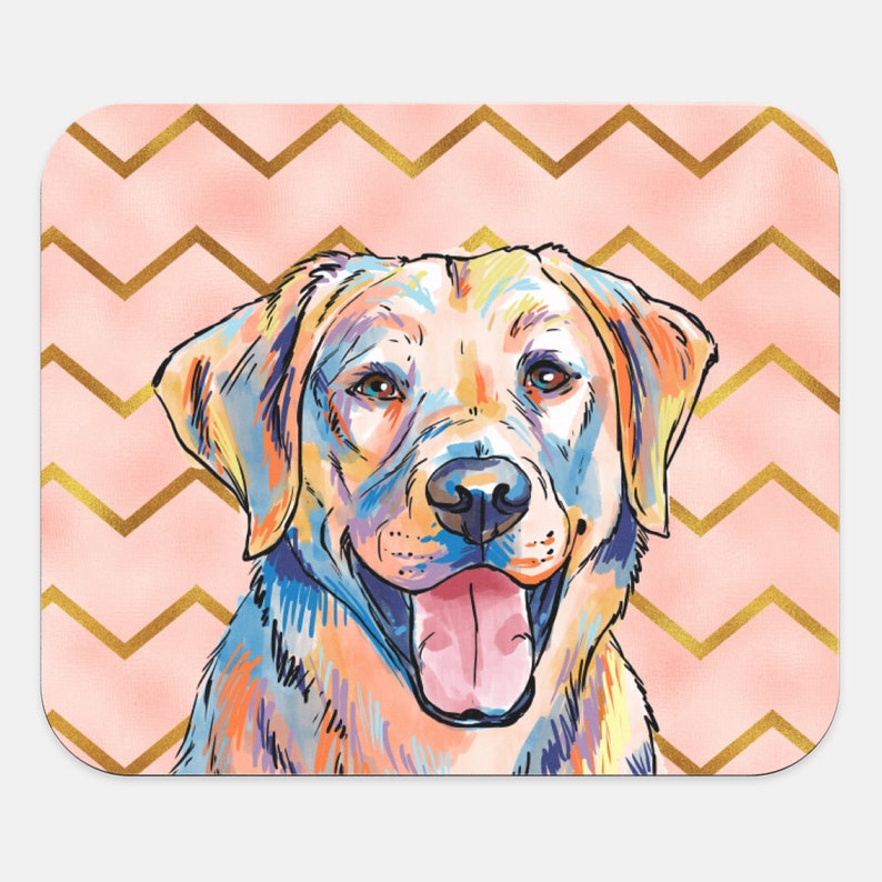 9 Images To Choose From Dog Mousemat GOLDEN LABRADOR by UK artist 9 Images To Choose From Dog Mousemat GOLDEN LABRADOR by UK artist