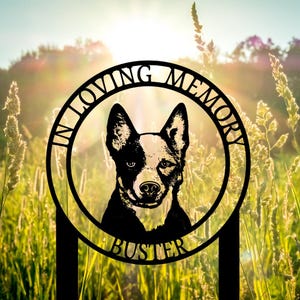 Custom Australian Cattle Dog Metal Sign: Blue Heeler Silhouette