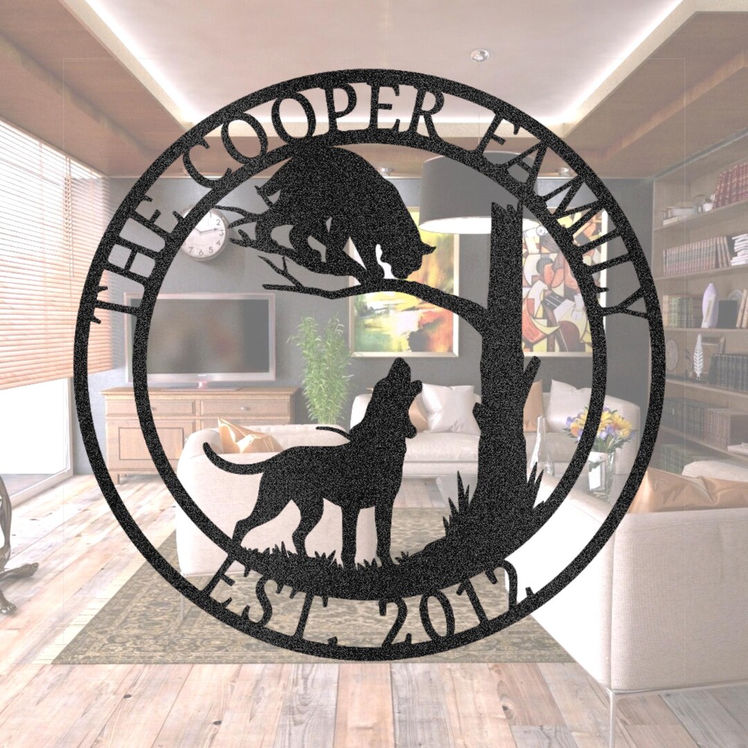 Custom Bobcat Hound Metal Sign, Home Decor, Personalized Family Name ...
