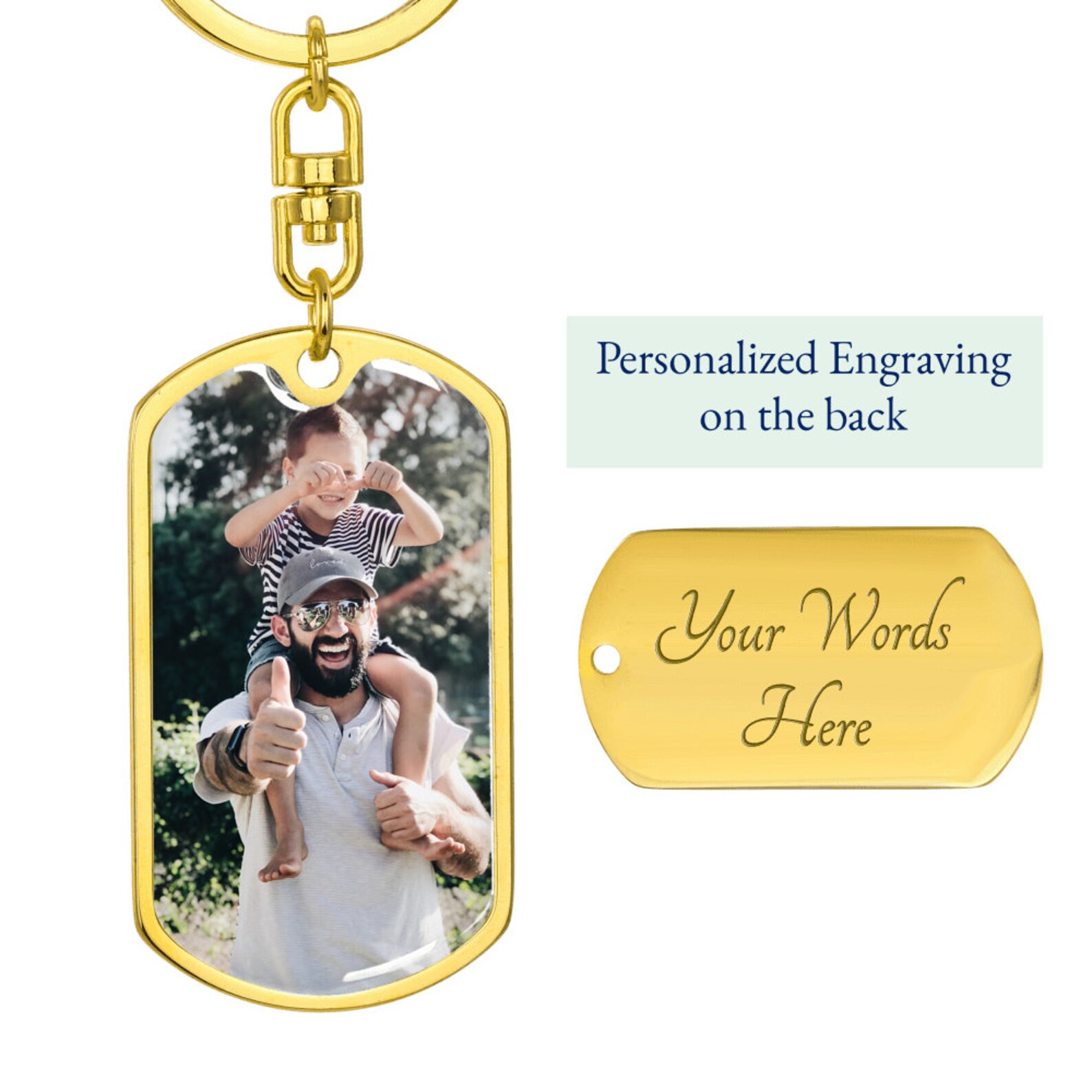 Personalized Dog Tag Keychain Custom Picture Keychain Custom Etsy