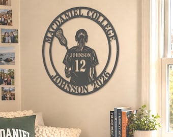 Girls Custom Lacrosse Metal Sign: Senior Night Gift