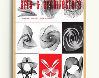 Mid Century Modern Geometric Art Print (Abstract, Large Sizes)