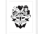 Sailor Jerry Tattoo Flash Art - Vintage Printable Design