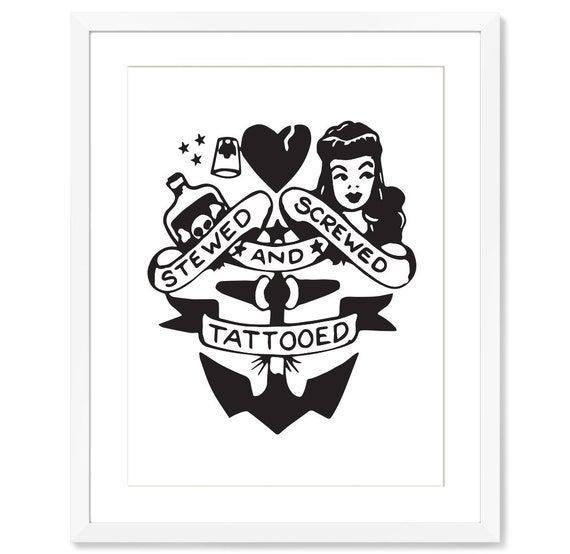 Tattoo Art Tattoo Flash Vintage tattoo flash Tattoo T shirt Art Vintage Tattoo Art Ironic Tshirt Art Printable Tattoo Design Sailor Jerry