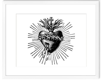 Catholic Wall Art: Sacred Heart Design - Printable Digital Download