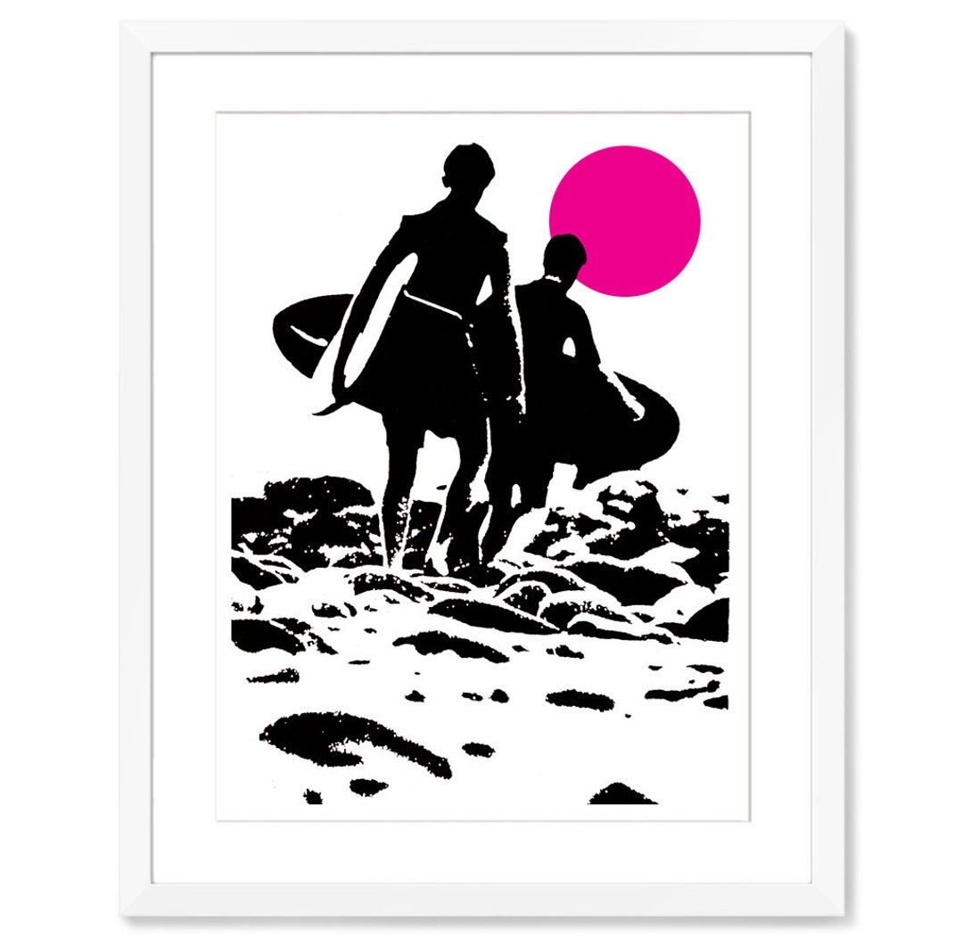 Vintage Surf Art Beach Decor Beach House Art Modern Beach Art Surf