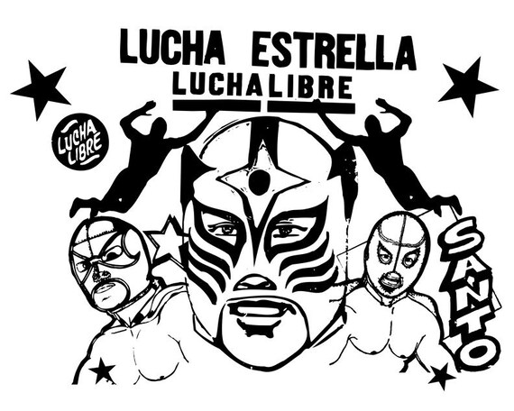 Lucha Libre Art Print Mexican Decor Mexican Art Spanish Home