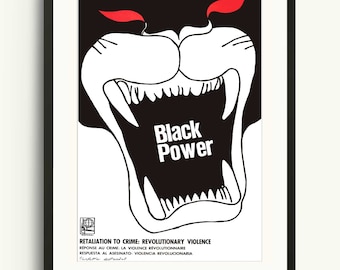 Black Panther Protest Art Poster, Power to the People (BLM Wall Print)