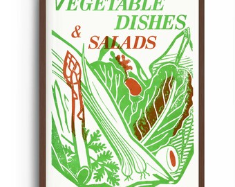 Vintage Kitchen Wall Art: Whimsical Food Poster Print