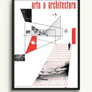 Mid Century modern wall art, Modern Architecture Art Print, Illustration art, Geometric Wall Art, Collage prints, Architectural Drawings