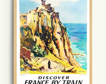 Vintage französische Reise Poster Druck, Frankreich Galerie Wandkunst