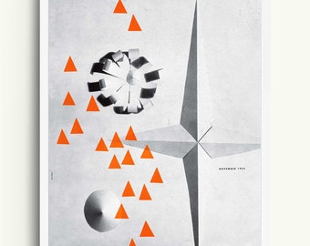 Mid Century Modern Wall Art Poster, Geometric Typography (Minimalist Print)