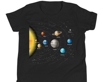 Sonnensystem Planeten Jugend Kurzarm T-Shirt