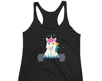 Einhorn Gym Racerback Tank Lustiges Gewichtheben Fitness Top