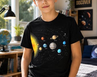 Solar System Planets Youth Tee – Space Science Gift