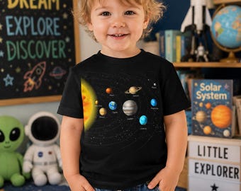 Solar System Planets Toddler Shirt – Space Tee for Kids & Little Scientists