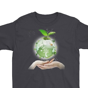 Energy Saving Earth Elements Earth Day Youth Short Sleeve T-Shirt