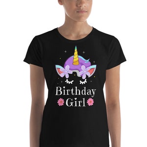 Unicorn Birthday Girl T-Shirt Unicorn Gift Birthday Women&#39;s Short Sleeve T-Shirt