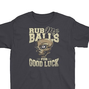 Rub My Balls For Good Luck Cool Billiards Lover Youth Short Sleeve T-Shirt
