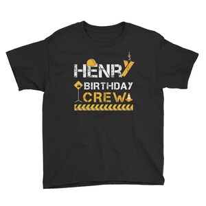 Henry Birthday Crew Construction Birthday Party Youth Short Sleeve T-Shirt
