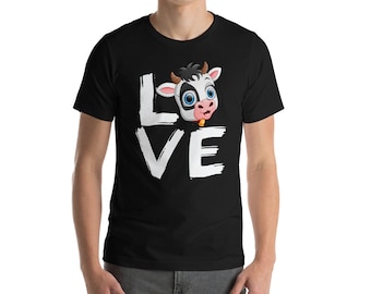 Love Cow Shirt Funny Farm Animal Graphic Tee