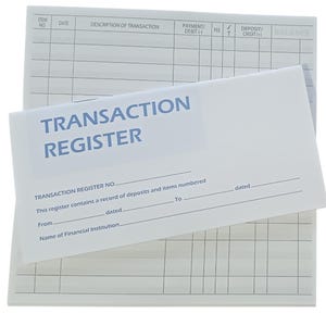 5-Checkbook Transaction Registers 2025 2026 2027 Calendar Check Book Register