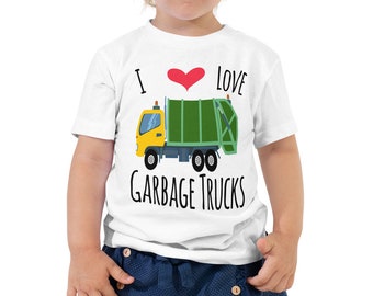 Ich liebe Müllwagen Kleinkind Kurzarm T-Shirt