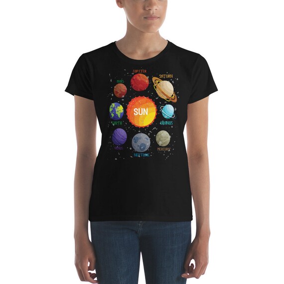 Solar System Planets Gift Womens Short Sleeve T Shirt