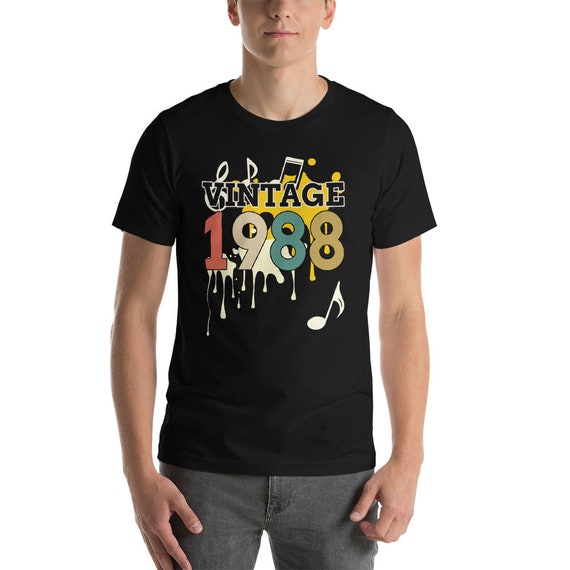 Vintage 1988 T-shirt Retro 30th Birthday Gift Short-sleeve Unisex