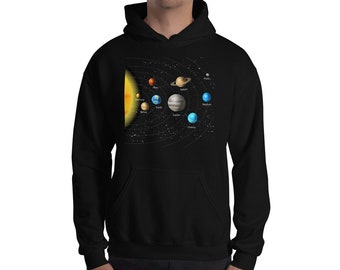 Solar System Planets Hoodie – Space Lover Unisex Sweatshirt, Astronomy Gift for Adults