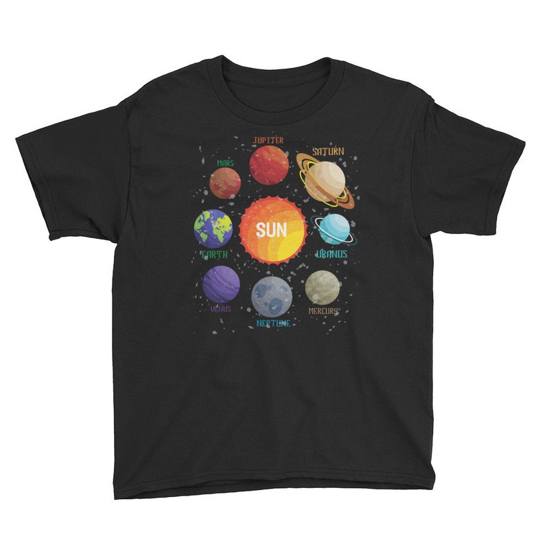 Solar System Planets Gift Youth Short Sleeve T-shirt - Etsy
