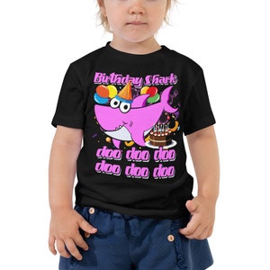 Birthday Girl Shark Gift Toddler Short Sleeve Tee