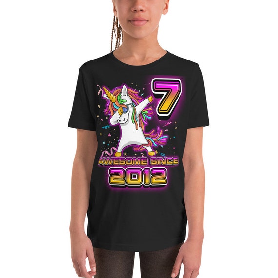 Kids 7 Years Old 7th Birthday Unicorn Dabbing Shirt Girl Party Kids 7 Years Old 7th Birthday Unicorn Dabbing Shirt Girl Party
