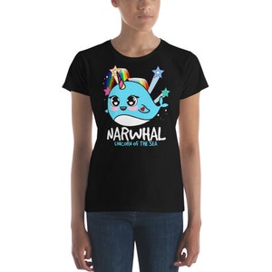 Narwhal Unicorn Of The Sea Gift Women&#39;s Short Sleeve T-Shirt