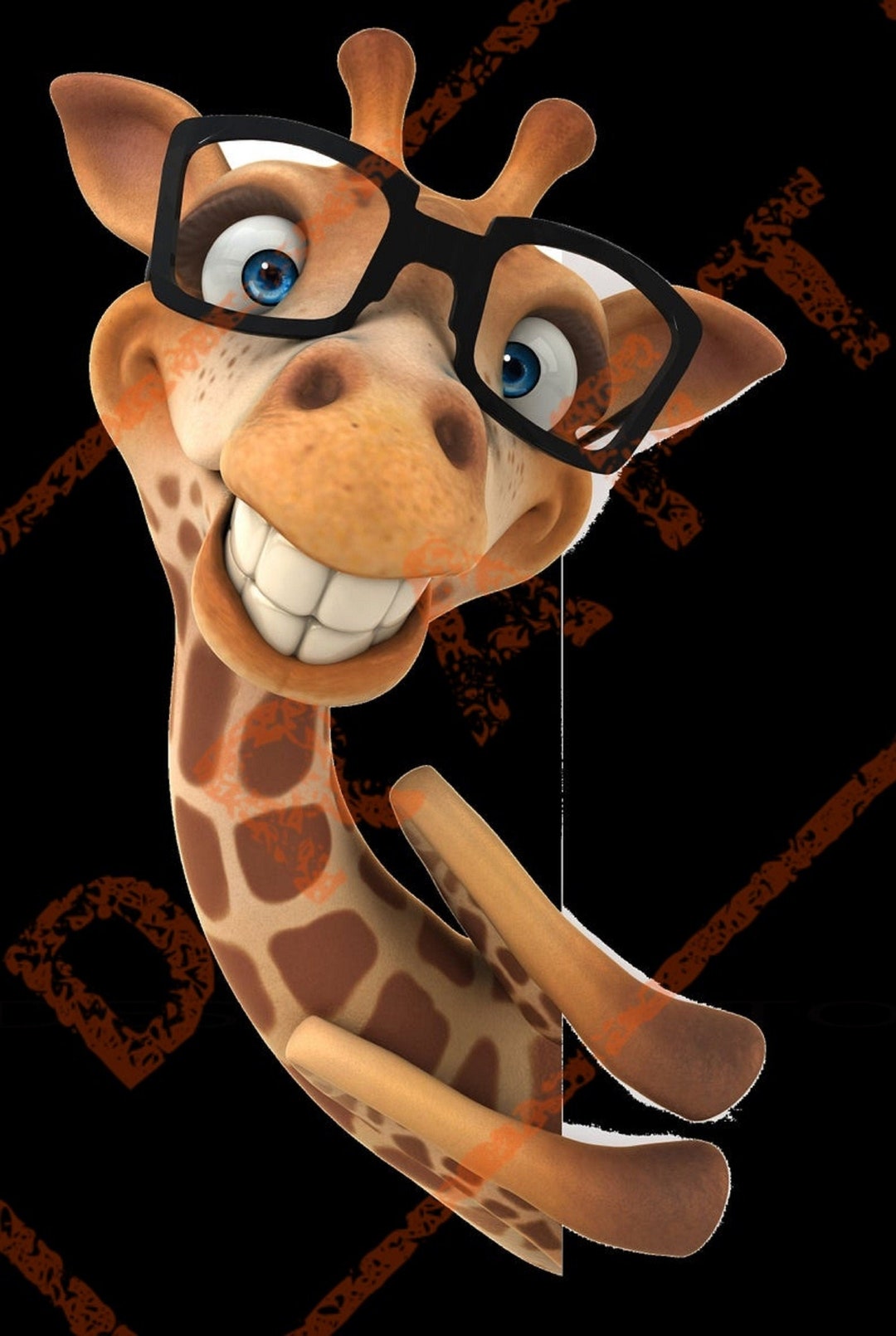 Sottobicchiere Divertente Giraffa Con Occhiali E Papillon - Idea Regalo #19122